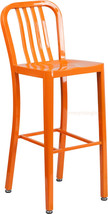 Mid-Century Orange &#39;Navy&#39; Style Bar Stool Patio Chair In-Outdoor Commerc... - £160.61 GBP