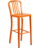 Mid-Century Orange &#39;Navy&#39; Style Bar Stool Patio Chair In-Outdoor Commerc... - $3,007.26 MXN