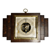 1930s Art Deco Wood Barometer, Beveled Glass, French Text - $220.00