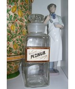 RARE Glass Label Apothecary Bottle~LUG~1800&#39;s~PV.ZINGIB~Powdered Ginger~... - £263.55 GBP