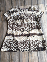 Vintage Animal Leopard Print Tunic Top Womens Size M 100% Silk - $9.39