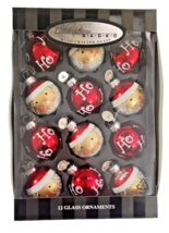 Celebrations by Radko Santa Heads Ho Ho Ho 12 Pack Glass Ornament Balls - £11.94 GBP