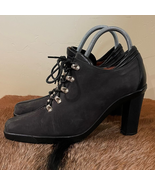 Donald J Pliner Womens Duke Sport Travel Black Suede Booties Black Leather Italy - $54.89