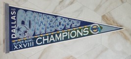 Dallas Cowboys Super Bowl Champions XXVIII Vintage Collectible NFL Pennant - £15.47 GBP