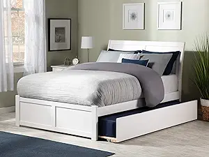 AFI Portland Queen Size Platform Bed with Footboard &amp; Twin XL Trundle in... - $802.99
