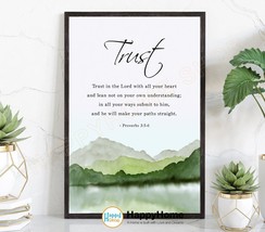 Proverbs 3:5-6 Trust in the Lord With All Your Heart Bible Verse Prints Art-P792 - $24.65+