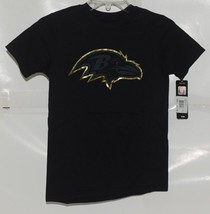 NFL Team Apparel Licensed Baltimore Ravens Youth Small Black Gold Tee Shirt image 1