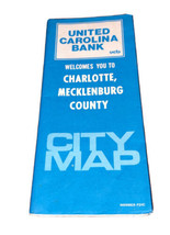 United Carolina Bank Vintage City Map Charlotte, Mecklenburg County - £5.43 GBP
