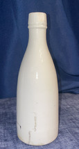 Antique White Milk Glass Tall-Tapered Soda / Beer Bottle 8”H  X   2.5” W... - $21.49