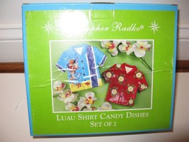 2 Radko LAUA Hawaiian Shirt decorative Candy Dishes plates NIB - £26.81 GBP