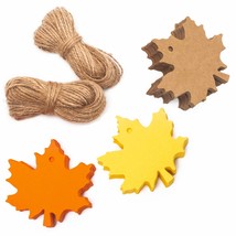 150 Pcs Fall Gift Tags Maple Leaves Favor Paper Tags Favor With 131 Feet Natural - £12.57 GBP