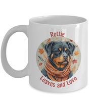 Rottie Mug, Cute Rottweiler in Fall Theme, Rottie Leaves and Love For Dog Owner, - £11.98 GBP+