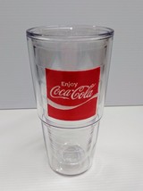 Coca-Cola Tervis Tumbler Cup 24 oz Double Wall Insulation Enjoy Square Logo - $14.36