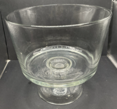 Vtg Anchor Hocking Clear Glass Savannah Retired Trifle Bowl Flowers Floral - $14.85