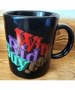Vintage BuyBidWin Coffee Mug Cup Advertising Black With Multicolor Design - €8,11 EUR