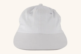 NOS Deadstock Vtg 90s Streetwear Blank Stretch Strapback Hat Cap White Cotton - £19.40 GBP