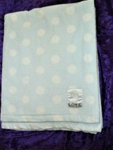 Love By Little Giraffe Blue White Polka Dot Baby Blanket Soft Walmart Velour - £38.80 GBP