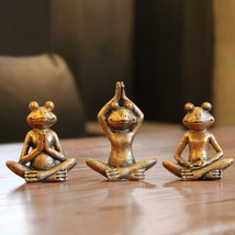 Frog figurines yoga zen decor  frog yoga statues for home decor - £37.68 GBP