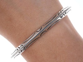 Kee Nataani Navajo Hand stamped sterling cuff bracelet - £190.33 GBP