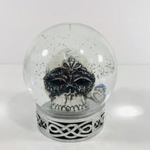 Martha Stewart Halloween Water Globe Skull Fleur De Leis Mask Glitter - £36.03 GBP