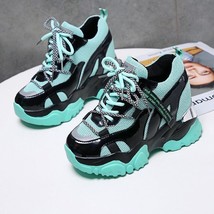 Moipheng Chunky Sneakers High Heel 10 CM Women Autumn Thick Bottom Platform Snea - £45.62 GBP