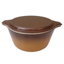 Vintage Pyrex 474B Two Tone Orange Brown 1.5 Qt. Casserole Dish w Matchi... - £15.57 GBP