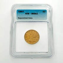 1907 Or Liberty Repoinçonnée Date Classé Par ICG Comme MS62 - €2.226,64 EUR