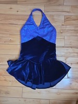 Freida B Ice Skating Apparel Purple Halter Neck Velvet dress GIrls Size ... - $475.79 MXN