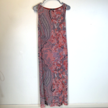 ETRO Milano Italy Womens Red Pink Floral Paisley 100% Silk Dress Sz 44 8/M US - £238.86 GBP