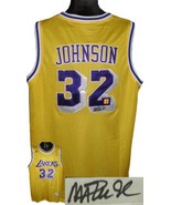 Magic Johnson signed Los Angeles Lakers Yellow Authentic Adidas Swingman Jersey- - £180.37 GBP