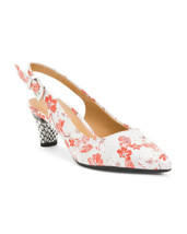 New J. Renee White Pink Floral Textile Pointy Pumps Size 8.5 M $89 - £47.74 GBP