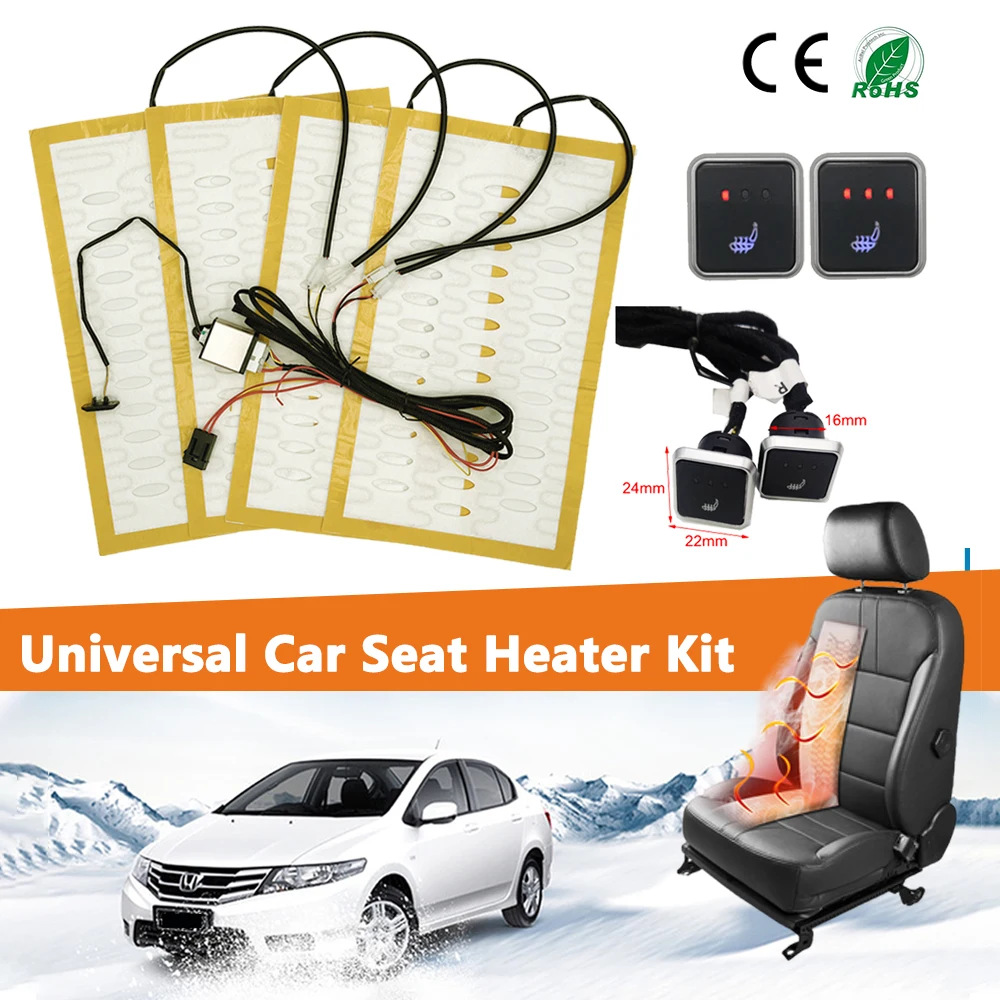 Car Seat Heater Universal 12V Alloy Wire Fast Heating Heat Pads 3 Levels Dual - £25.34 GBP+