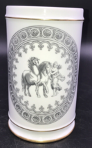 VTG Croci Greek Gods Mythology Decor Vase Canister w/Gold Bands Italy 7&quot;... - $14.01