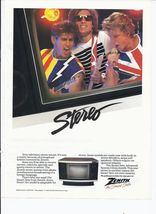 1984 Zenith TV Print Ad Vintage Electronics The Avanti SA2579X 8.5" x 11" - $19.75
