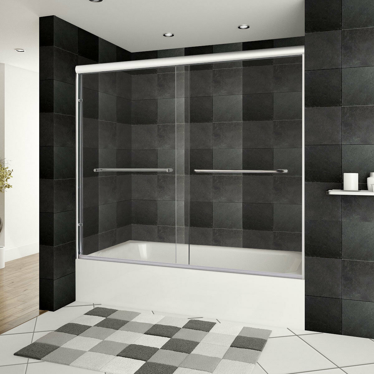 56-60&quot;Wx62&quot;H Bathtub Door ULTRA-A Chrome by LessCare - $603.90