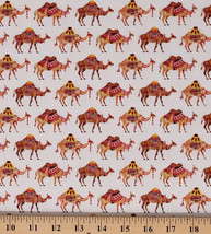Cotton Camels Travelling Animals Moroccan Nights Fabric Print BTY D375.54 - £11.98 GBP