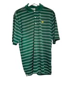 Masters Performance Polo Shirt Mens Medium Green Augusta Stripes Logo - £20.75 GBP