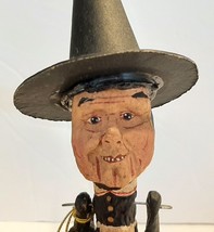 Rare Poli Woggs Folk Art Halloween Witch &amp; Pumpkin Hang Tag PRE-Dept 56 Version - £80.17 GBP