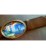 20th anniversary NEVER FORGET  9-11 epoxy buckle &amp; Brown Bonded Leather ... - £19.07 GBP