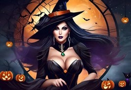 Halloween Witch PFP AI Digital Image Picture Photo Wallpaper Background Art, png - £1.55 GBP