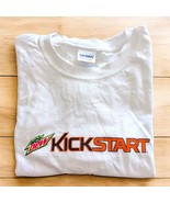 MTN DEW Kickstart T Shirt Mens Large White Soft Drink Graphic Short Slee... - $11.83