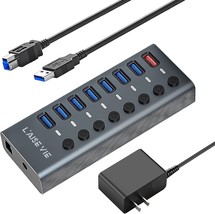 8 in 1 USB hub 3.0 Extension USB Port Expander LED Individual Switch Powered USB - £46.48 GBP