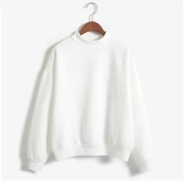 9 Colors Winter Grey Hoodie Round Neck Long Sleeve Velvet Warm Sweatshirts Women - £67.95 GBP