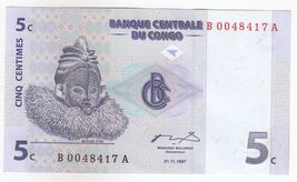 Congo, 5 Centimes, 1997, P81, AUNC - $11.30