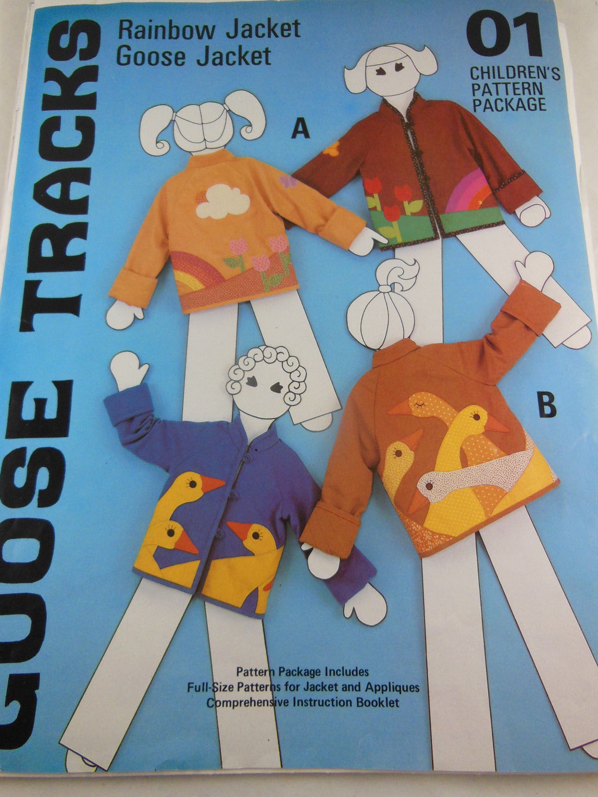 GOOSE TRACKS 01 APPLIQUE RAINBOW &amp; GOOSE JACKET CHILD SIZE 5-10 complete - $4.94