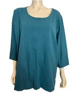 d&amp;Co. Teal Scoop Neck 3/4 Sleeve T Shirt Size 3X - $22.79