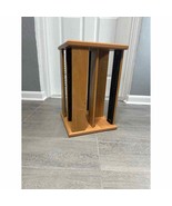 Vintage Wooden CD Rack Stand Rotating Rotates Storage Spins Decor Holds ... - £43.79 GBP