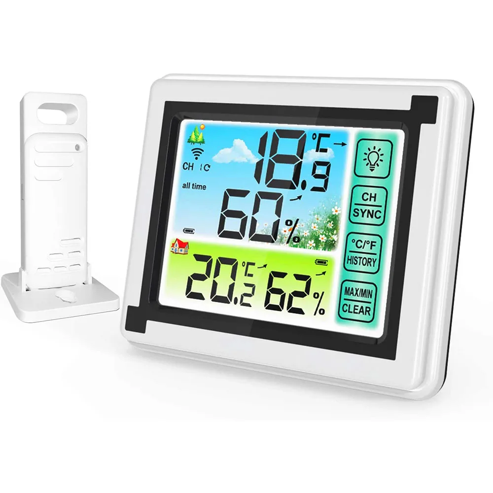 Indoor Outdoor Thermohygrometer Weather Station Wireless LCD Digital Temperature - $295.55