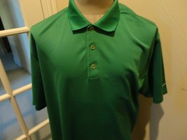 Green Nike Golf Dri-Fit Polyester Polo Shirt Adult XL Excellent Golfing Nice - £23.57 GBP