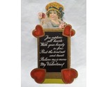 Antique 1900s Lady Holding Flowers Valentines Day Card - £31.30 GBP